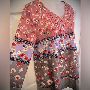Unique floral print tunic